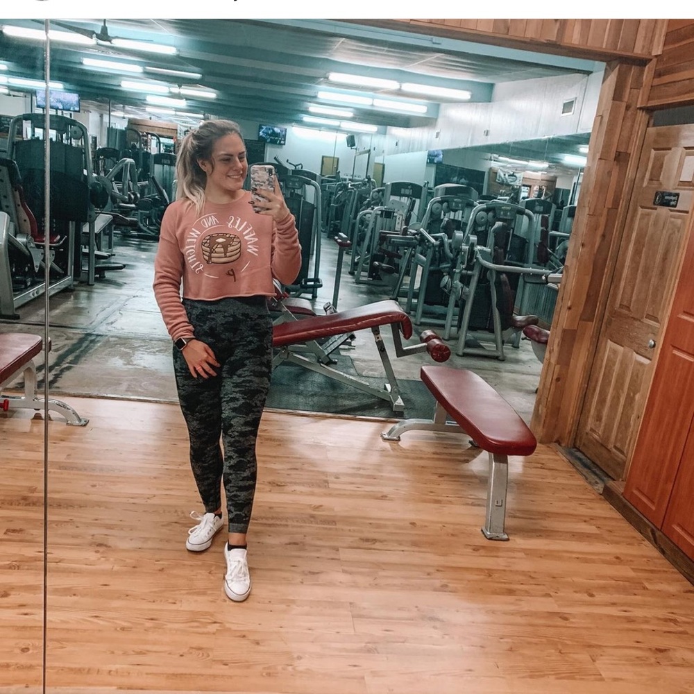 Waffles & weights crop crewneck